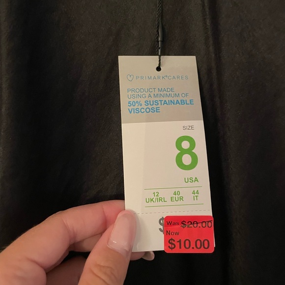 NWT Primark Black Satin Slip Dress Size 8 - Picture 5 of 5